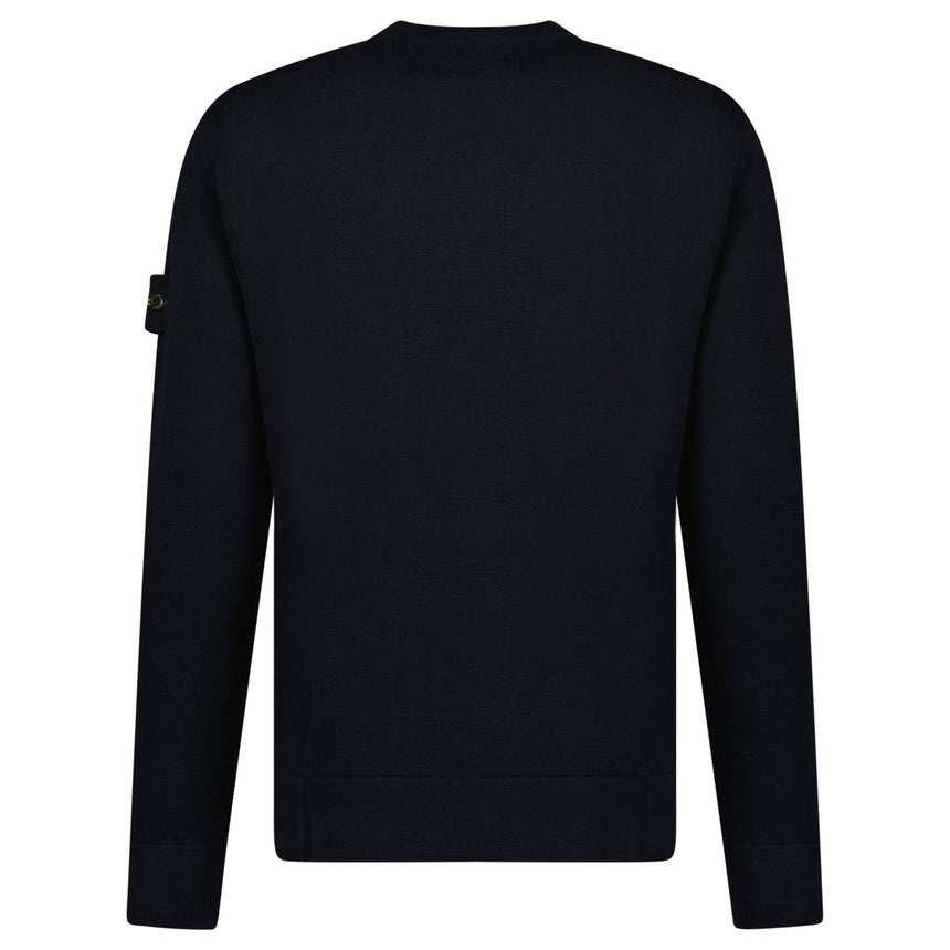 Stone Island Compass - Badge Wool Blend Jumper Navy - Boinclo - Outlet Sale Under Retail