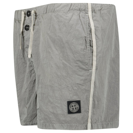 Stone Island Compass Button Chrome Swim Shorts Pearl Grey - Boinclo - Outlet Sale Under Retail