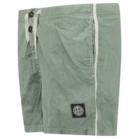 Stone Island Compass Button Chrome Swim Shorts Sage Green - Boinclo - Outlet Sale Under Retail