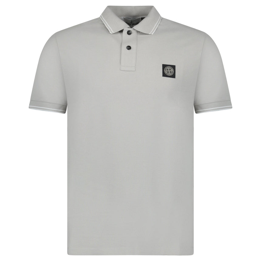 Stone Island Cotton Compass Logo Twin Tip Polo T-Shirt Grey - Boinclo - Outlet Sale Under Retail