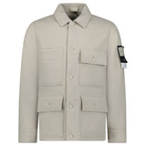 Stone Island Ghost Badge Heavy Melton Button Up Jacket Beige - Boinclo - Outlet Sale Under Retail