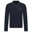 Stone Island Ghost Badge Long Sleeve Polo Shirt in Navy - Boinclo - Outlet Sale Under Retail