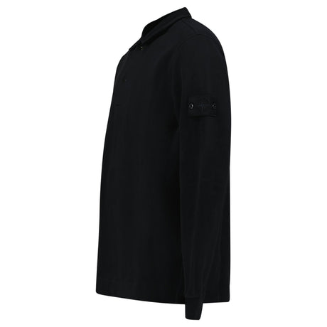 Stone Island Ghost Button Up Collar Polo Black - Boinclo - Outlet Sale Under Retail