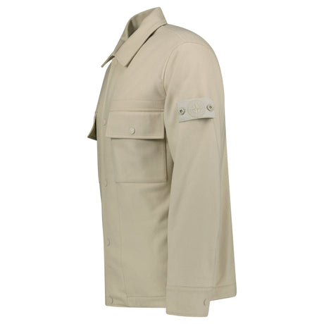Stone Island Ghost Piece Button Up Jacket Beige - Boinclo - Outlet Sale Under Retail