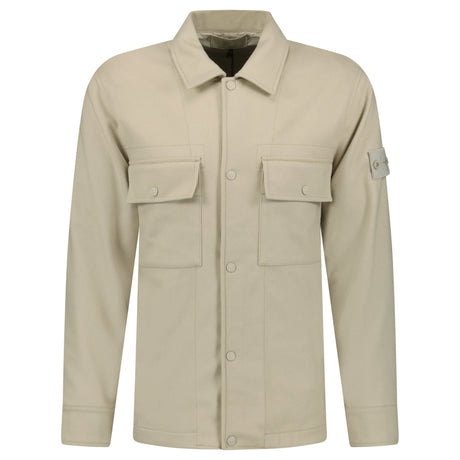 Stone Island Ghost Piece Button Up Jacket Beige - Boinclo - Outlet Sale Under Retail