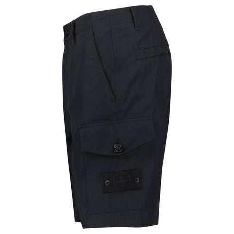 Stone Island Ghost Weatherproof Cotton Canvas Cargo Bermuda Shorts in Black - Boinclo - Outlet Sale Under Retail