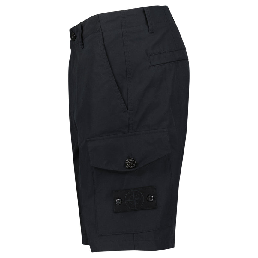 Stone Island Ghost Weatherproof Cotton Canvas Cargo Bermuda Shorts in Black - Boinclo - Outlet Sale Under Retail