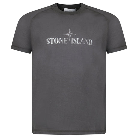 Stone Island 'Institutional One' Front Logo T-Shirt Charcoal Grey - Boinclo - Outlet Sale Under Retail