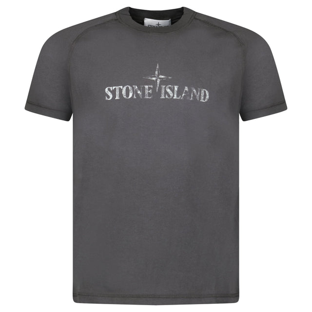 Stone Island 'Institutional One' Front Logo T-Shirt Charcoal Grey - Boinclo - Outlet Sale Under Retail