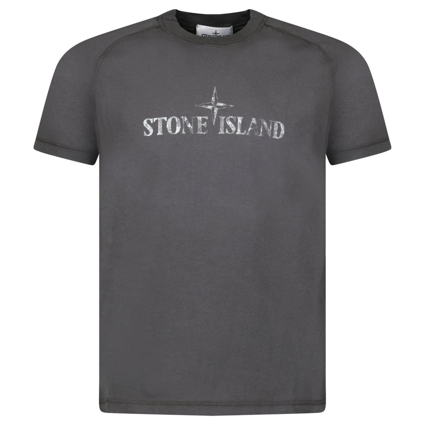 Stone Island 'Institutional One' Front Logo T-Shirt Charcoal Grey - Boinclo - Outlet Sale Under Retail