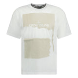 Stone Island Scratched Logo Print T-Shirt White - Boinclo ltd - Outlet Sale Under Retail