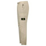 Stone Island Stretch Organic Broken Twill Cotton 'OLD' Effect Cargo Trousers in Beige - Boinclo - Outlet Sale Under Retail