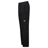 Stone Island Stretch Organic Broken Twill Cotton 'OLD' Effect Cargo Trousers in Black - Boinclo - Outlet Sale Under Retail