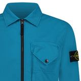 Brushed Cotton One Pocket Overshirt Blue