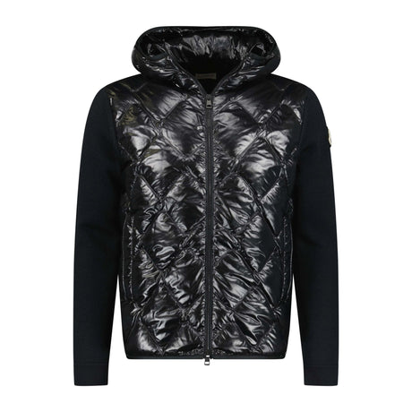 Moncler 'Cardigan Tricot' Nylon Arm Logo Zip Jacket Black - Boinclo ltd